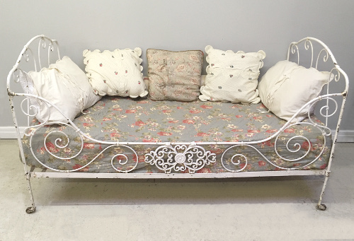 french antique iron folding daybed